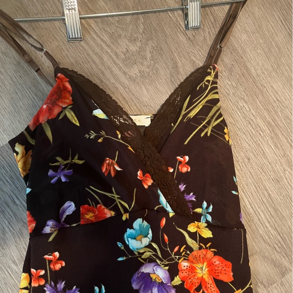 Y2K Preppy Fairy Babydoll Midi Dress Size S Boho Gypsy grunge ruffle brown - Picture 9 of 12